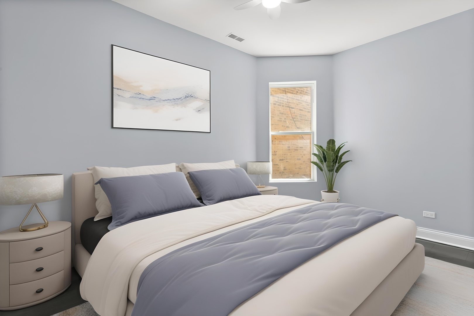 4718 West Monroe Street Chicago, IL 60644 - Photo 8 of 13 a bedroom with bed plant and window