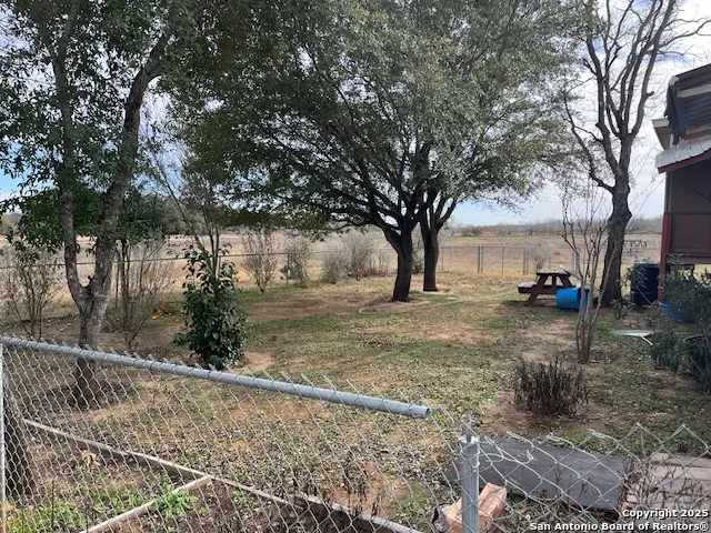 a view of dirt yard with a tree