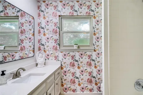 a view of a backyard with a garden