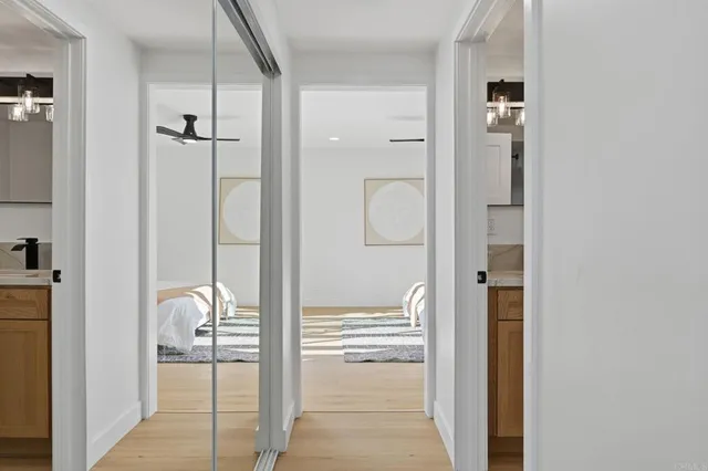 a bathroom with a tub and shower