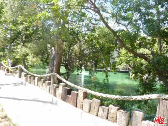 a view of a lake with a deck