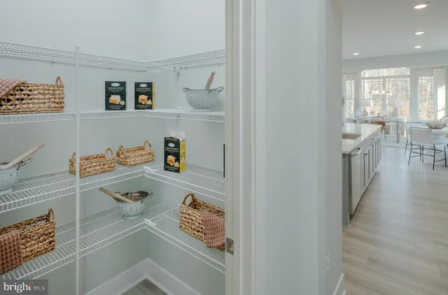 a view of dining room and wooden floor