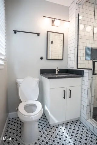a bathroom with a shower