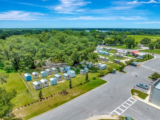an aerial view of multiple house