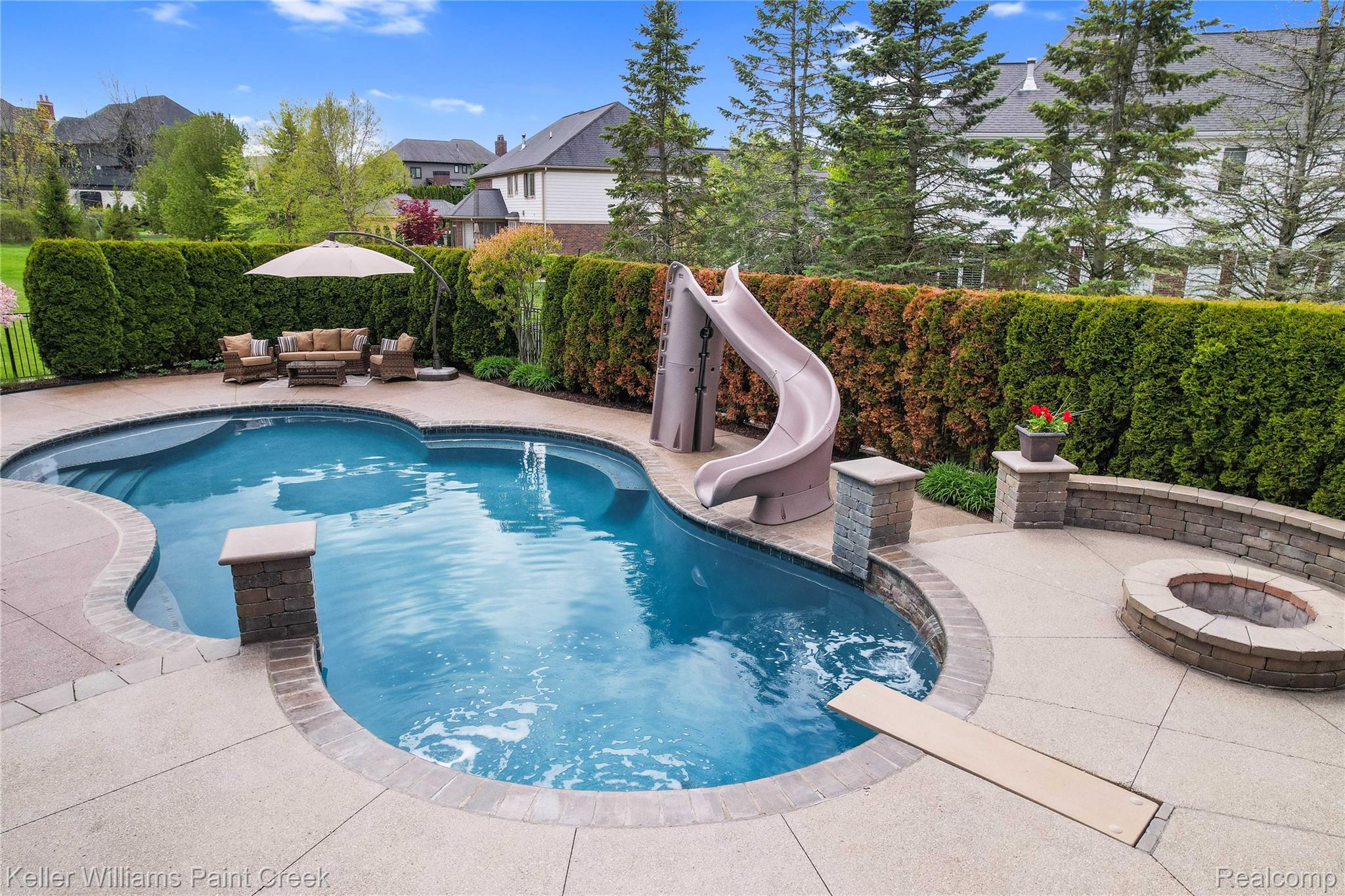 2757 North Addison Circle Rochester, MI 48306 - Photo 6 of 67 Flush-mounted diving board (9' deep) and deck mounted slide