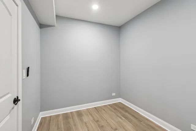 a view of small space with empty racks