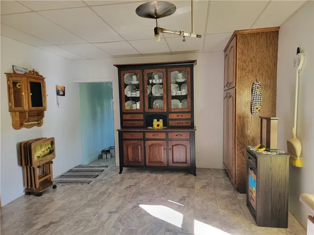 a living room with closet