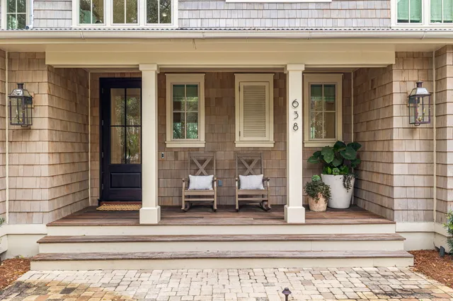 a view of a lake with a house