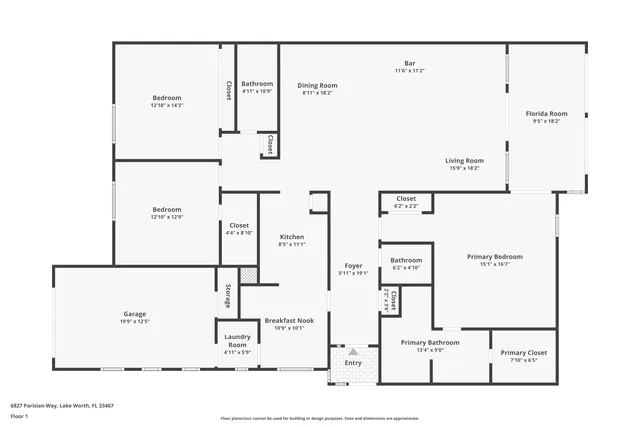 $430,000 | 6827 Parisian Way, Lake Worth, FL 33467