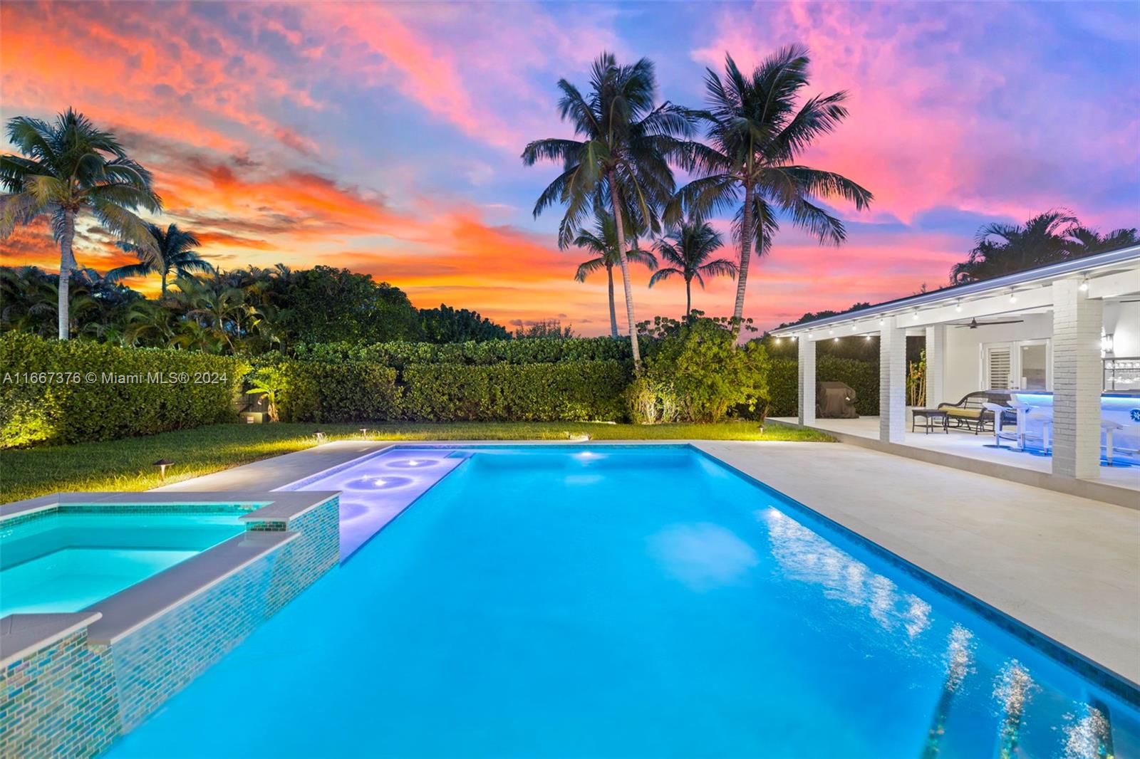 10005 Southwest 79th Avenue Miami, FL 33156 - Photo 28 of 32 a view of swimming pool with outdoor seating and yard