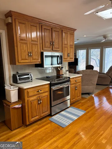 a living room with furniture and a couch