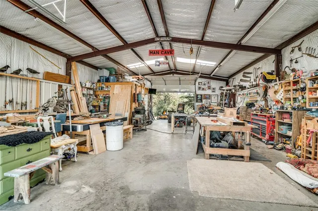 a view of a bike storage area