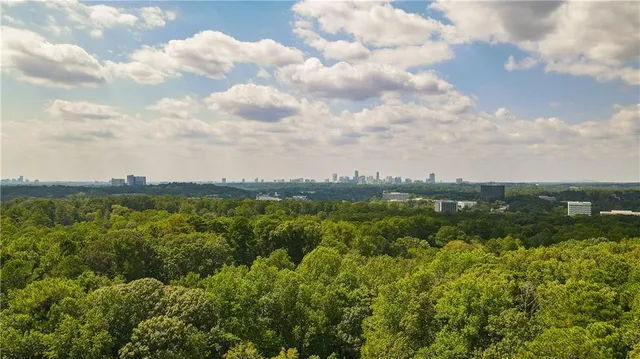 a view of a city and mountains
