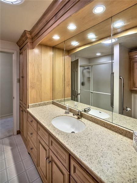 144 Berwyn Road Pittsburgh, PA 15237 - Photo 17 of 25 Updated bathroom with granite and built in storage.