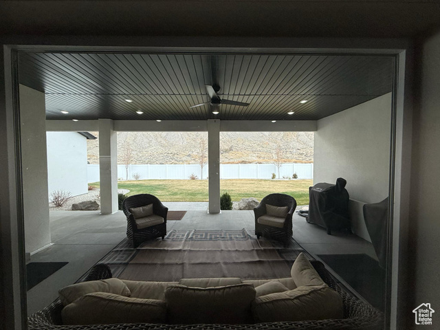 1240 West 2360 North Helper, UT 84526 - Photo 50 of 79 View of patio / terrace featuring fence and ceiling fan