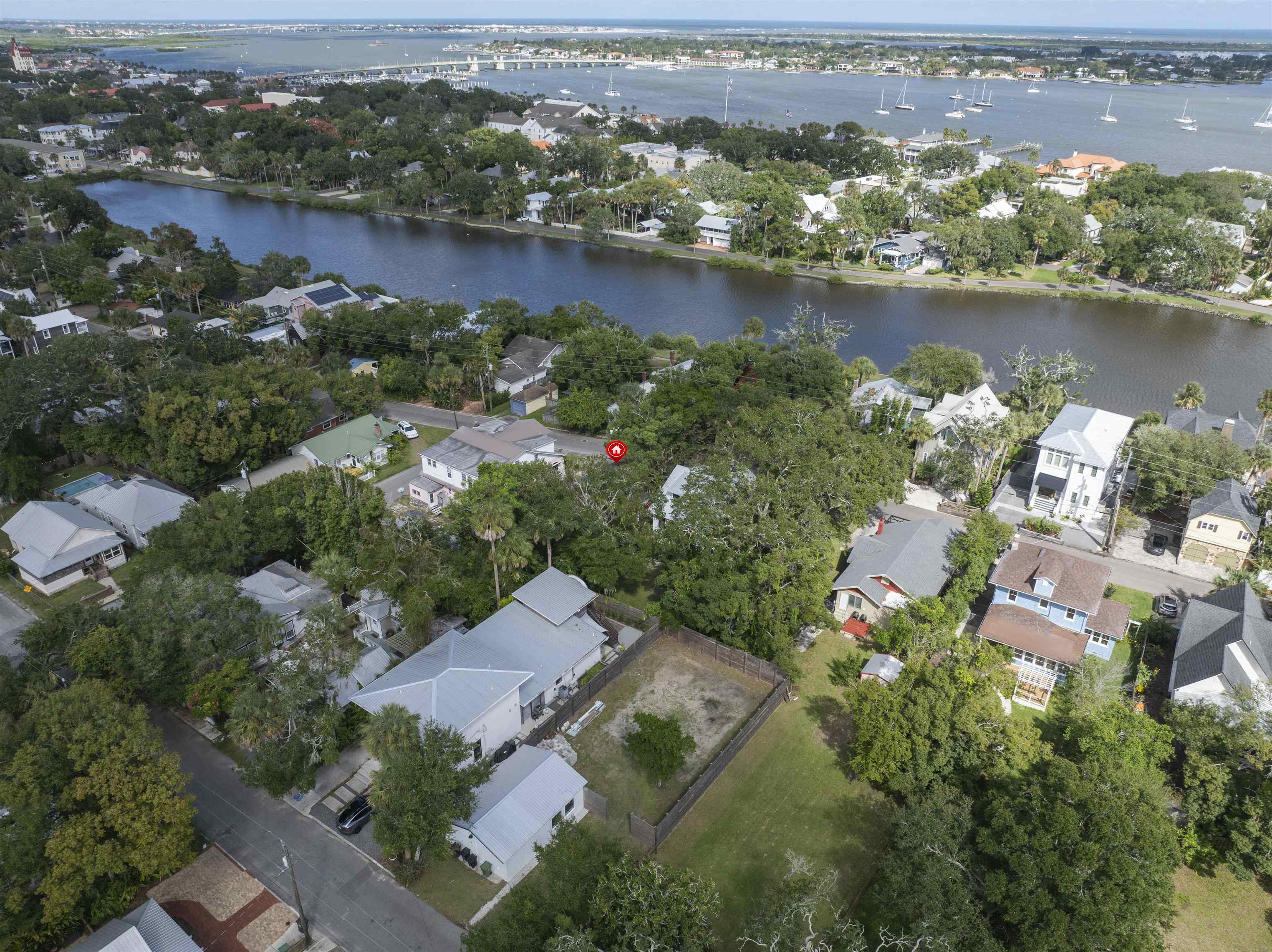 136 Washington Street St. Augustine, FL 32084 - Photo 46 of 50 an aerial view of a city with lake view
