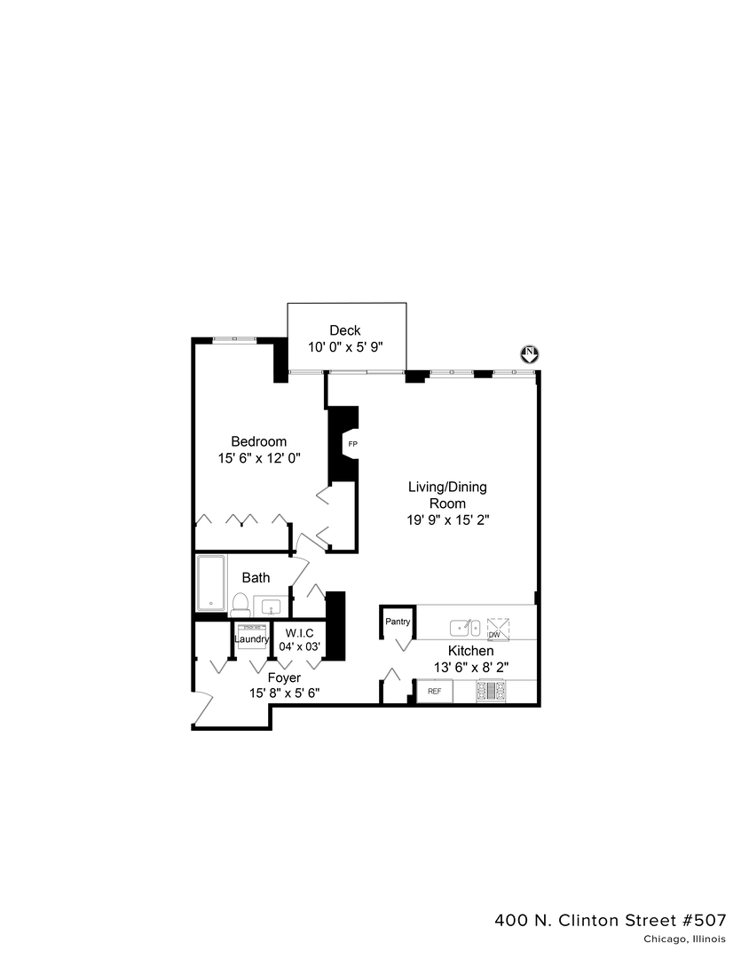 400 North Clinton Street, Unit 507 Chicago, IL 60654 - Photo 31 of 31 a picture of a floor plan