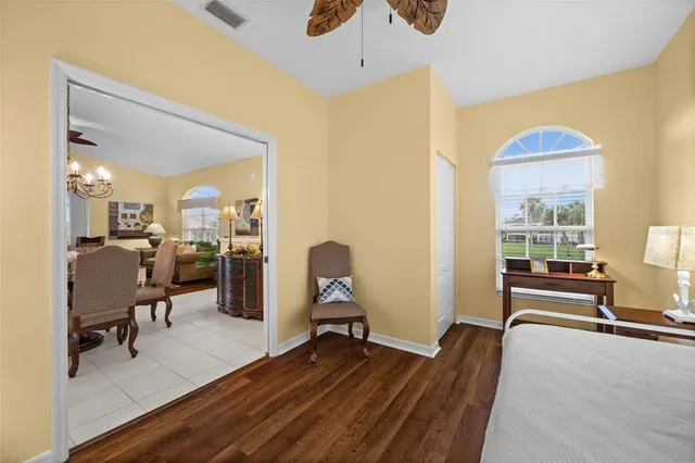 a living room with furniture