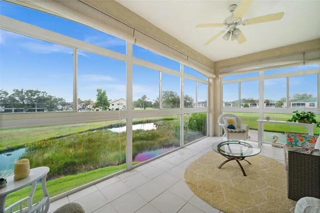 a patio with yard table and chairs