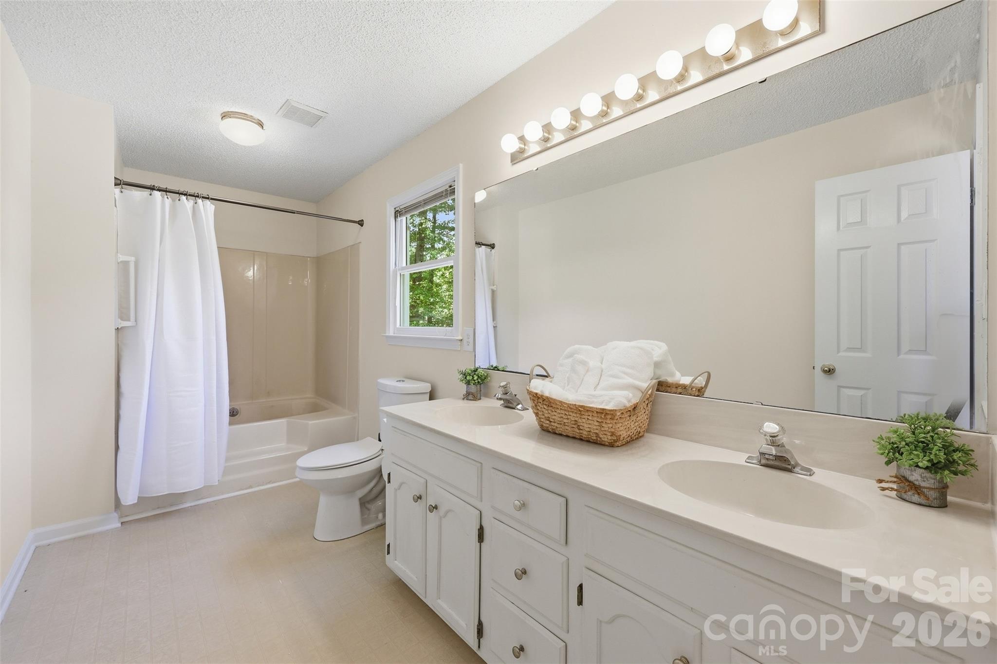 913 Pleasant Ridge Road Fort Mill, SC 29715 - Photo 17 of 40 a bathroom with double vanity sink a toilet and a shower
