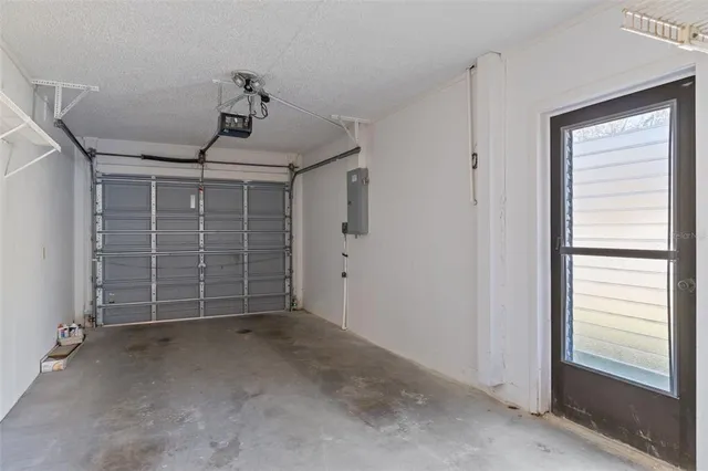 a view of a room with a large window