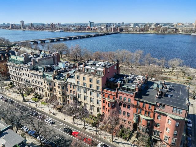 a view of a city and an ocean view