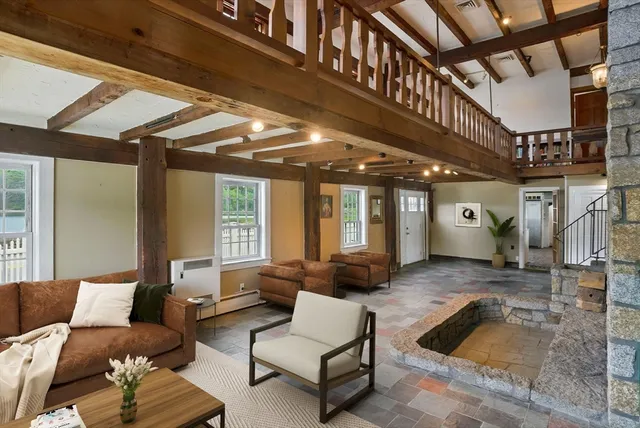 a living room with furniture