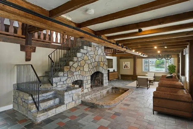 a living room with furniture