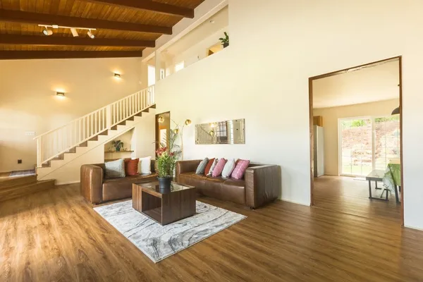 a very nice looking room with a large window