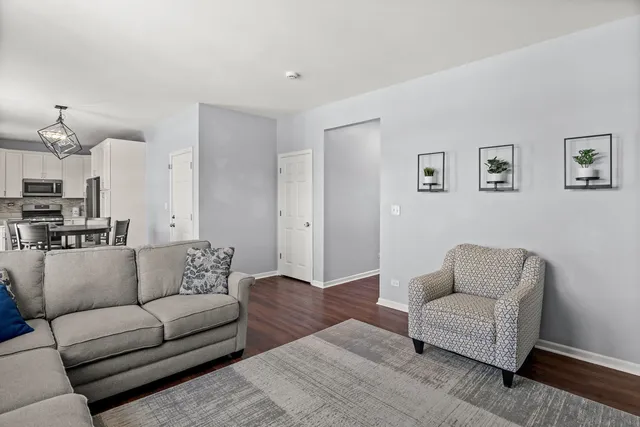 a living room with furniture and a couch