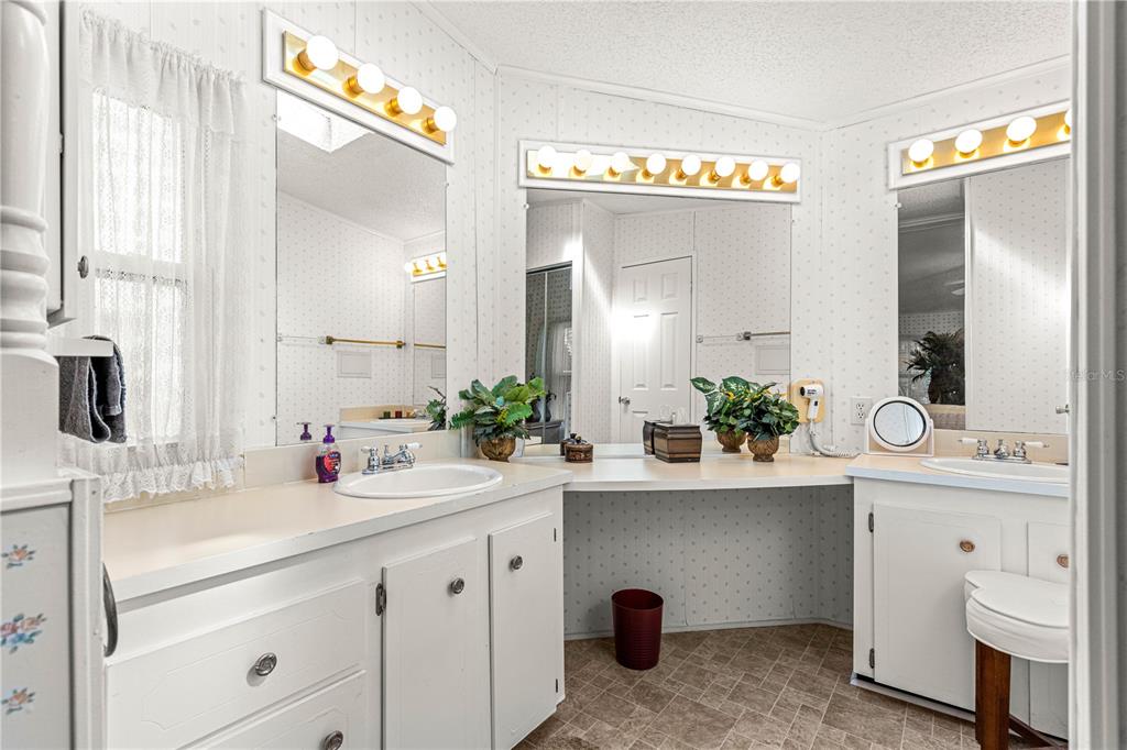 13081 Southeast 47th Court Belleview, FL 34420 - Photo 34 of 42 a bathroom with a sink and a mirror