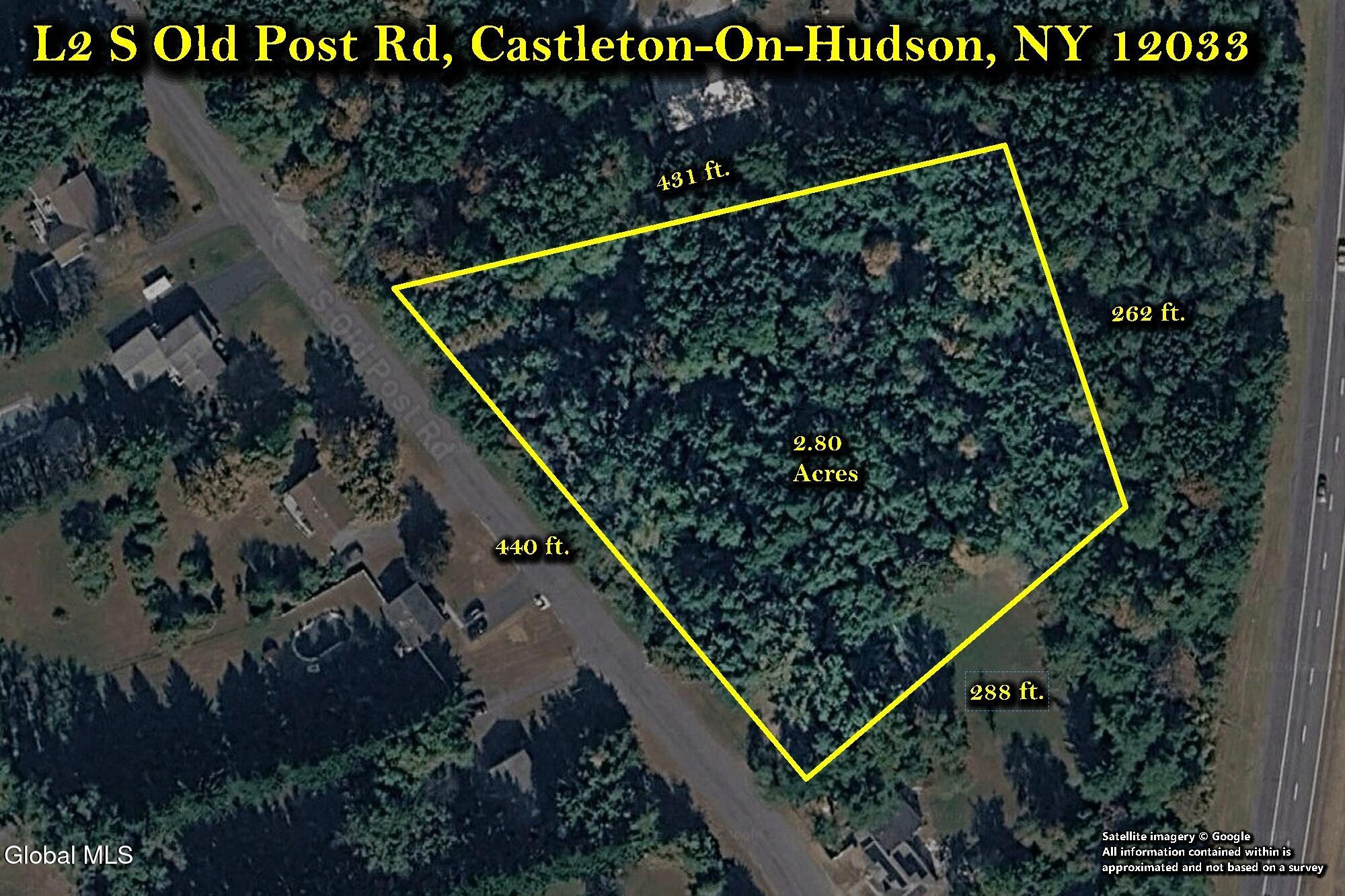L2 South Old Post Road Castleton-on-Hudson, NY 12033 - Photo 2 of 12 Property Line Overlay - Satellite