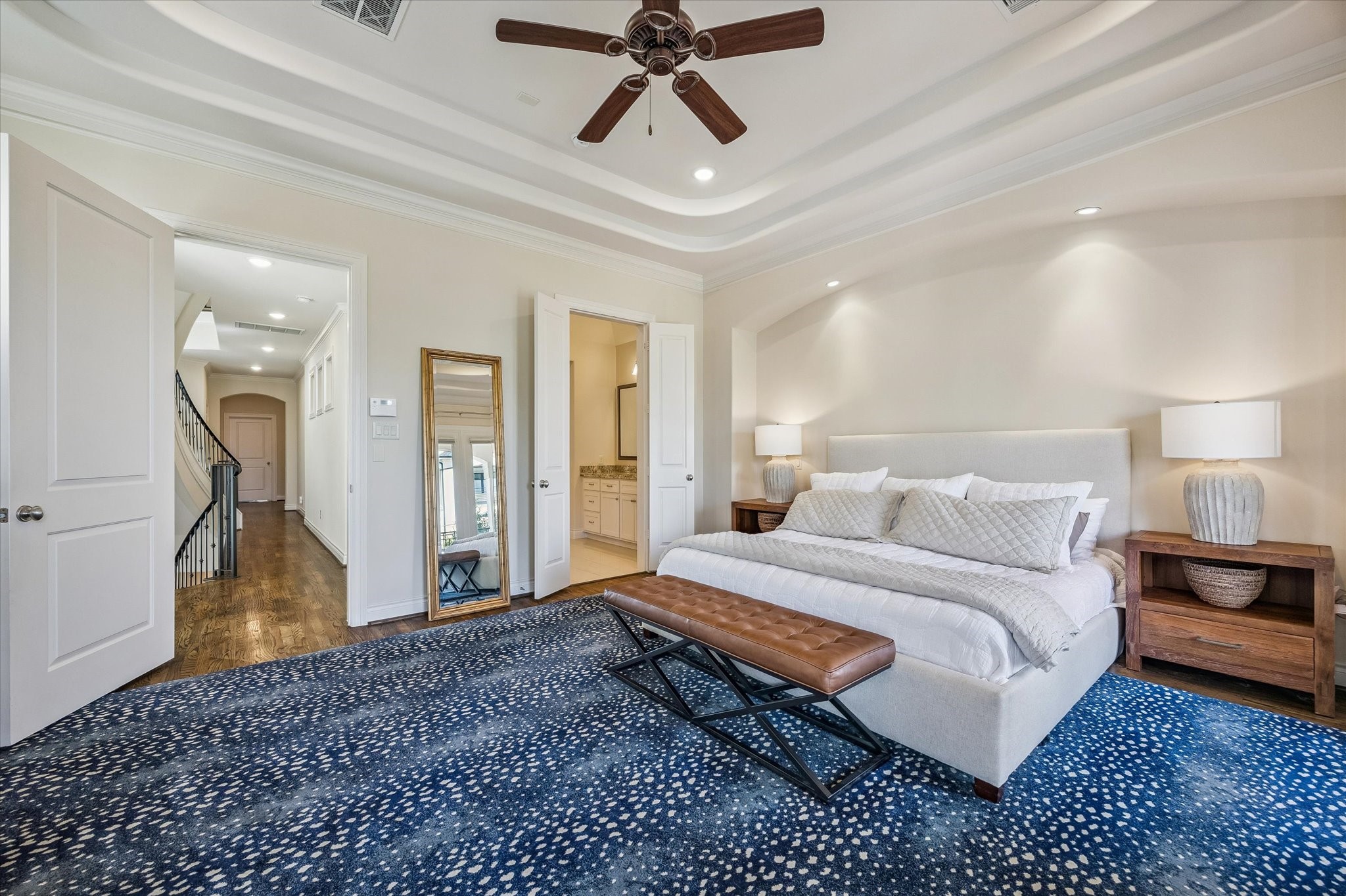 5305 Gibson Street Houston, TX 77007 - Photo 20 of 46 a bedroom with a bed and a walk in closet