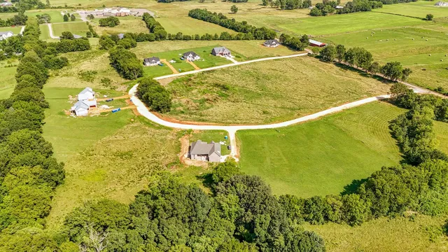 a view of a lake with a houses