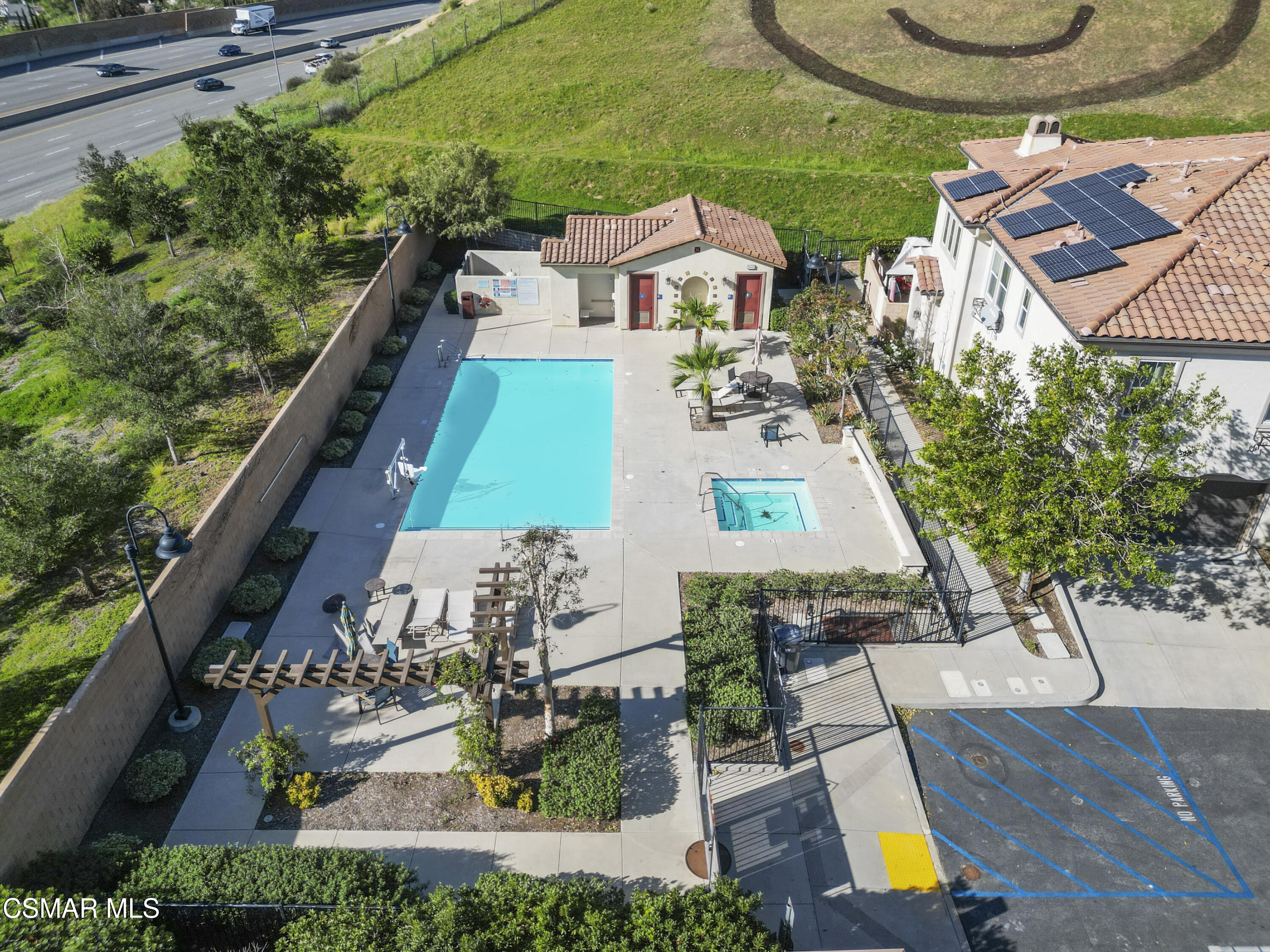 6441 Summit Village Lane, Unit 3 Simi Valley, CA 93063 - Photo 35 of 41 an aerial view of house with yard swimming pool and outdoor seating