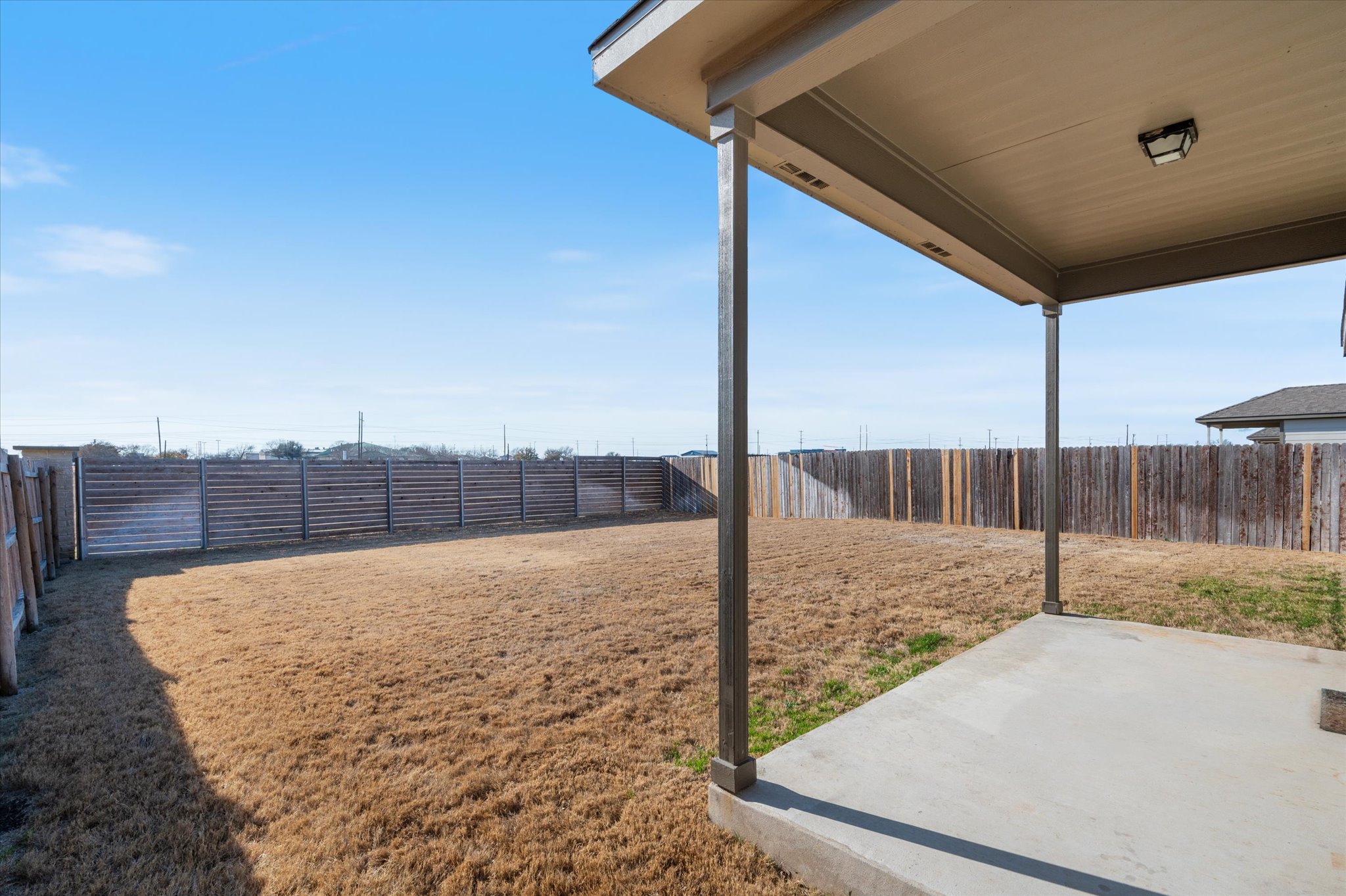 2044 Cliffbrake Way Georgetown, TX 78626 - Photo 36 of 40 Fenced backyard with a covered patio - oversized yard.