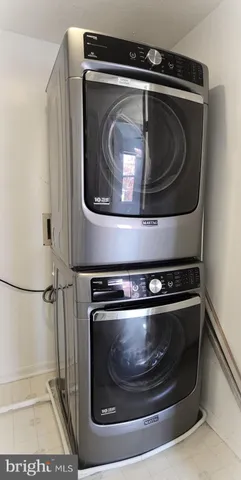 a close view of washer and dryer
