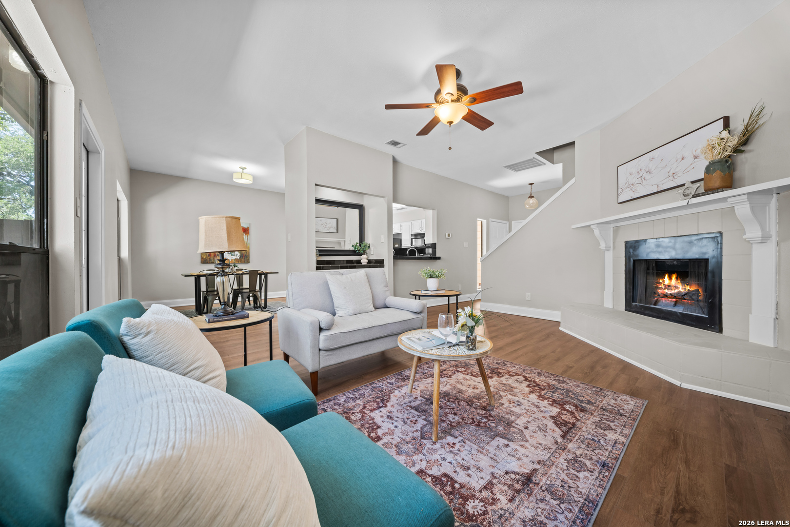 829 West Bitters Road, Unit 502 San Antonio, TX 78216 - Photo 7 of 29 a living room with furniture and a fireplace