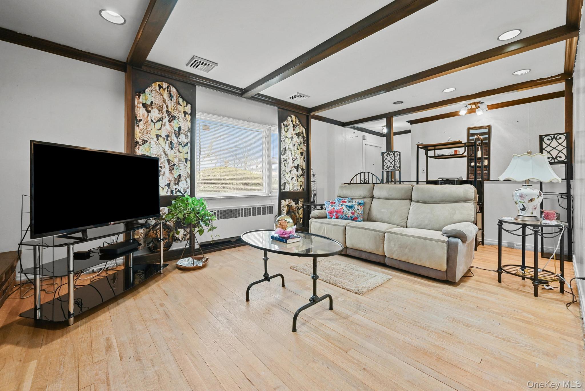 2225 Leighton Road Elmont, NY 11003 - Photo 8 of 26 a living room with furniture and a flat screen tv