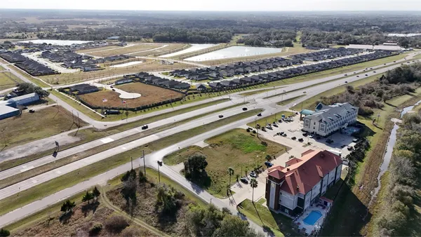 an aerial view of a city