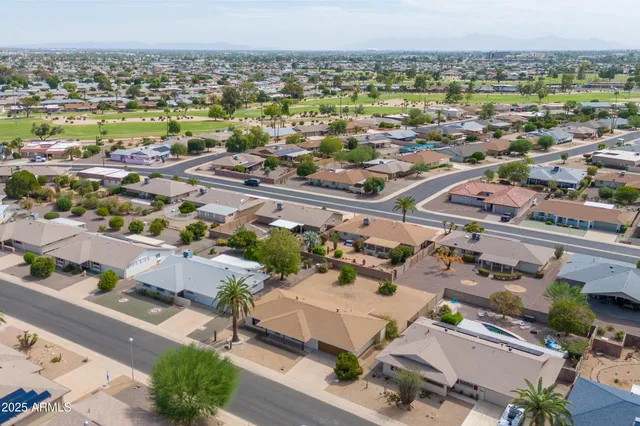 an aerial view of a city