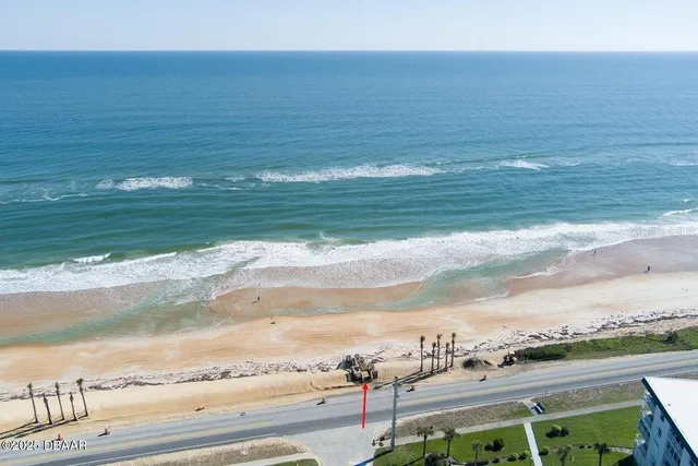 a view of an ocean and beach