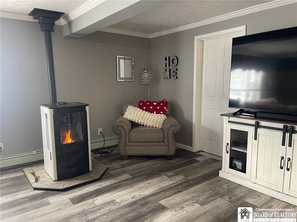 3833 Sherman Ripley Road Sherman, NY 14781 - Photo 19 of 48 Pellet stove (completely removable) is located in