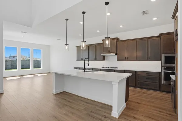 a view of a golf course with a swimming pool