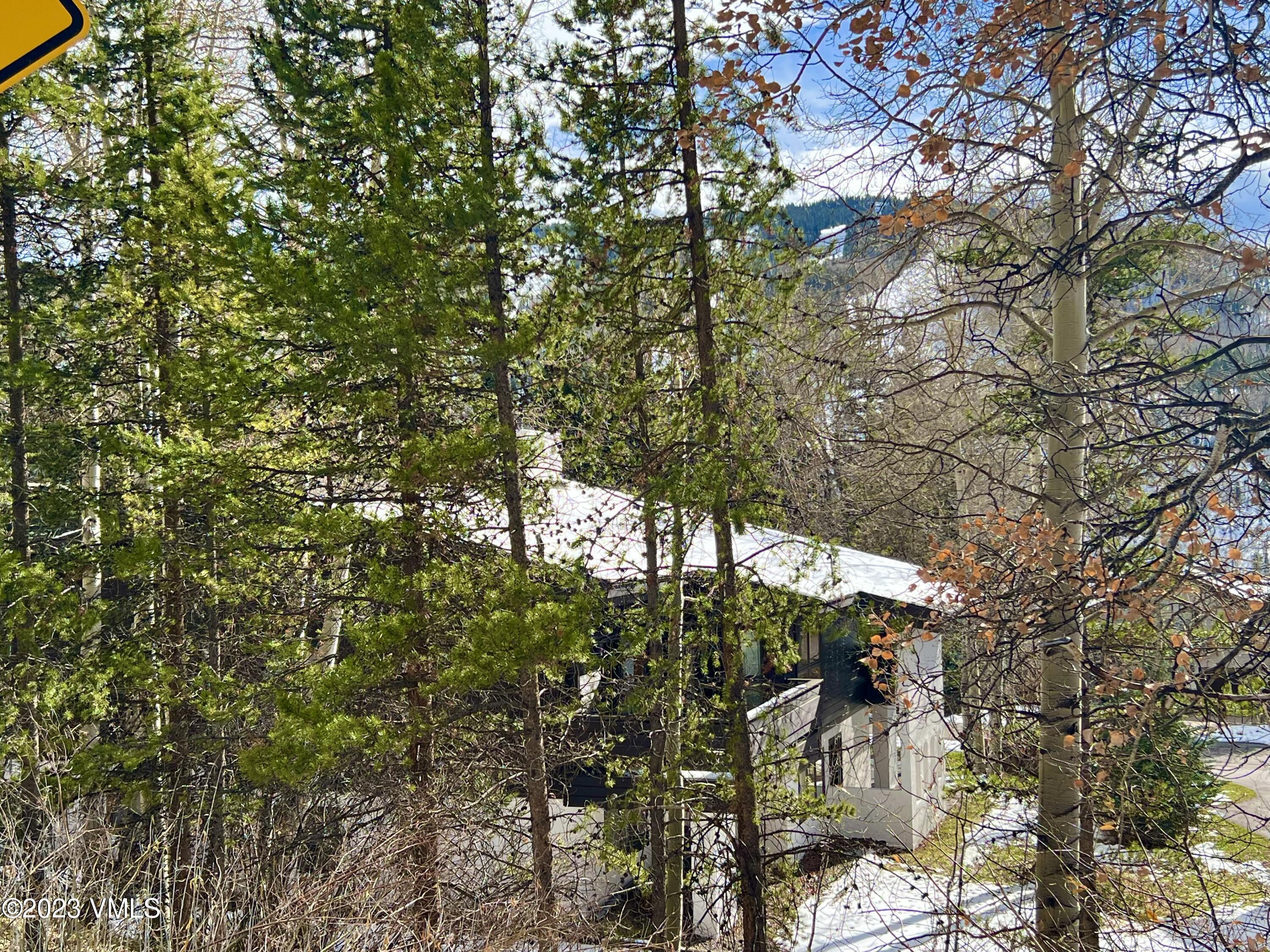 736 Sandy Lane, Unit 1 Vail, CO 81657 - Photo 34 of 36 a backyard of a house with lots of trees