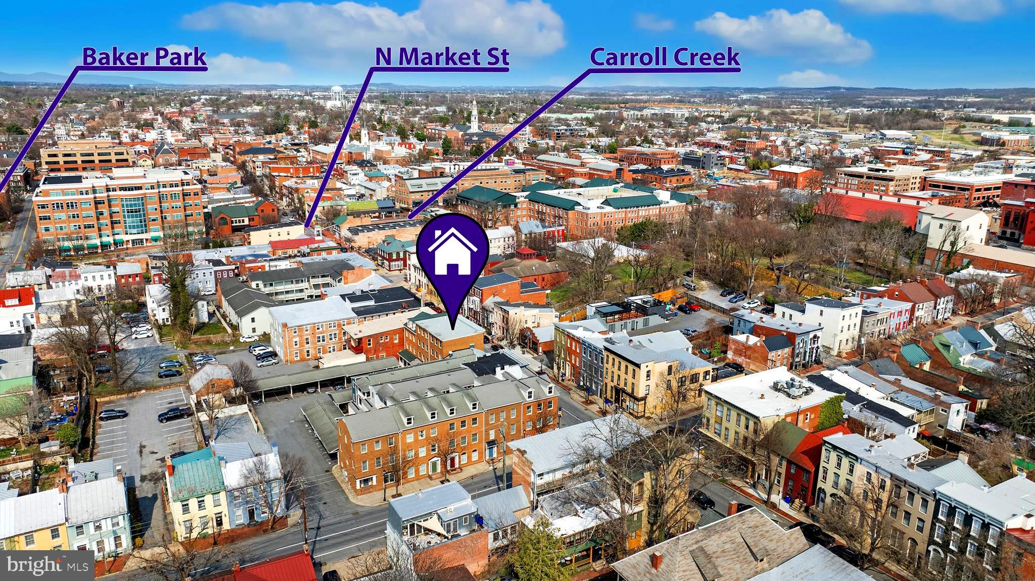 127 South Market Street Frederick, MD 21701 - Photo 8 of 37 Drone View of Property and surrounding areas