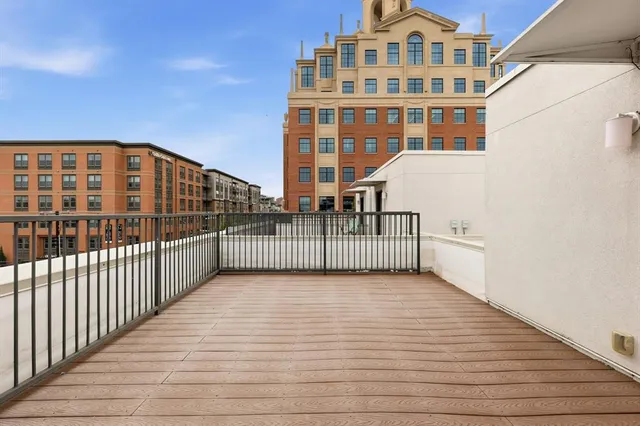 a view of a balcony with a stairs