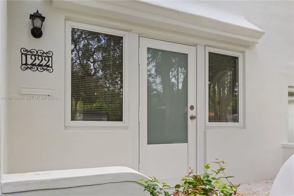 a view of front door of house
