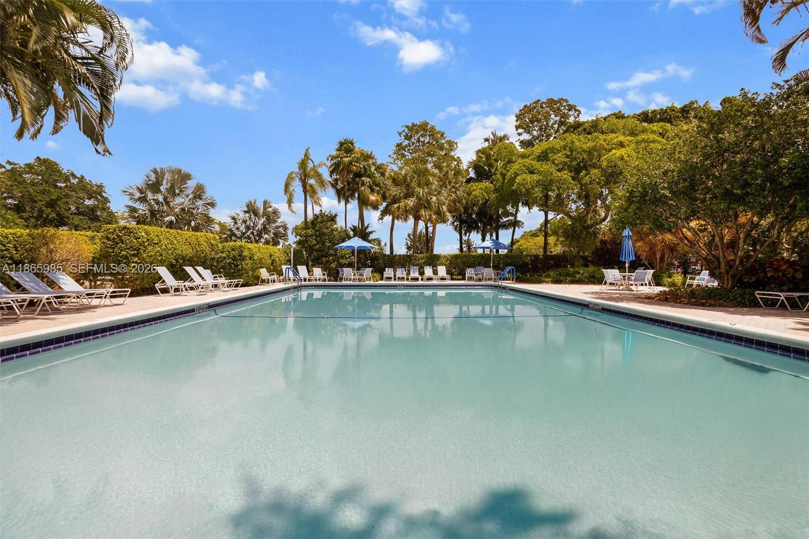 3150 North Course Lane, Unit 402 Pompano Beach, FL 33069 - Photo 28 of 29 a view of a swimming pool and trees in the background