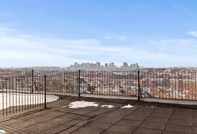 a view of a city from a terrace